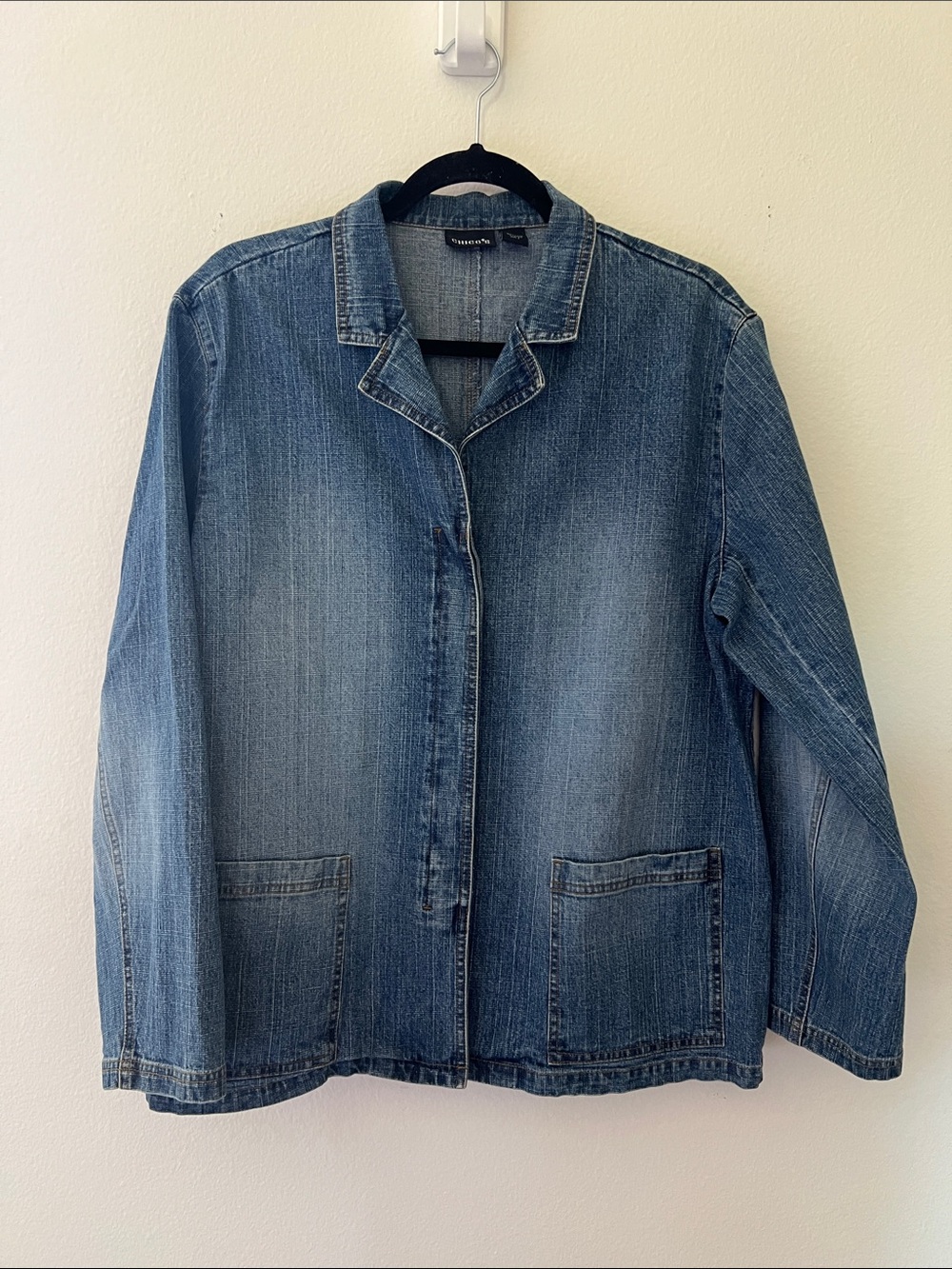 Chico's Vintage-Style Blue Denim Jacket